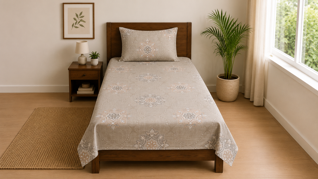[S 6] Single Bedsheet | Pure Cotton